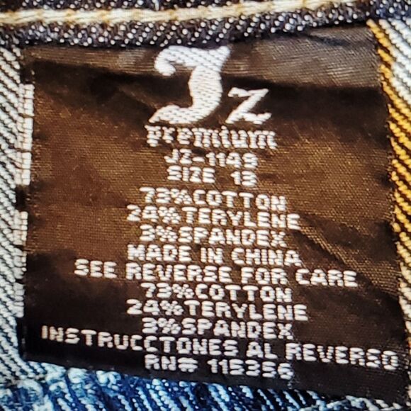 13 IZ PREMIUM DENIM whisker wash BLUE JEAN MINI SKIRT JUNIOR - Picture 7 of 8